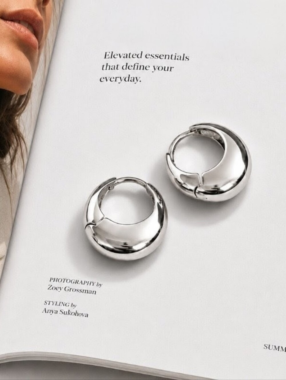 Classic Chunky Silver Huggie Hoop Earrings